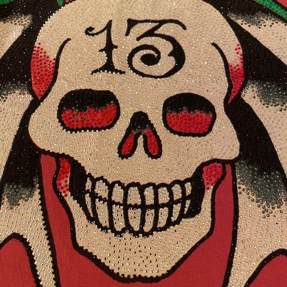 Vintage Ed Hardy by Christian Audigier Jewel Crystal Skull & Wings T Shirt - Picture 6 of 15